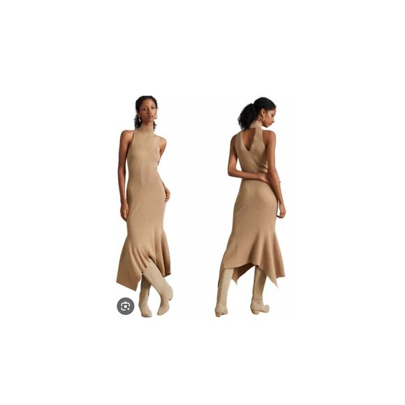 Anthropologie Dresses & Skirts - NWT Anthropologie small mock neck midi, bodycon cedar tan dress sz XS